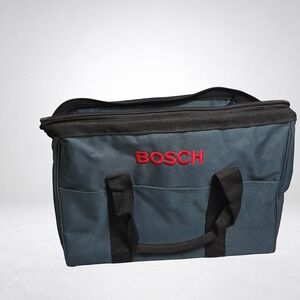 Bosch Tool Bag Unisex OS Blue Excellent Canvas Zippered Wide Mouth Carry Case